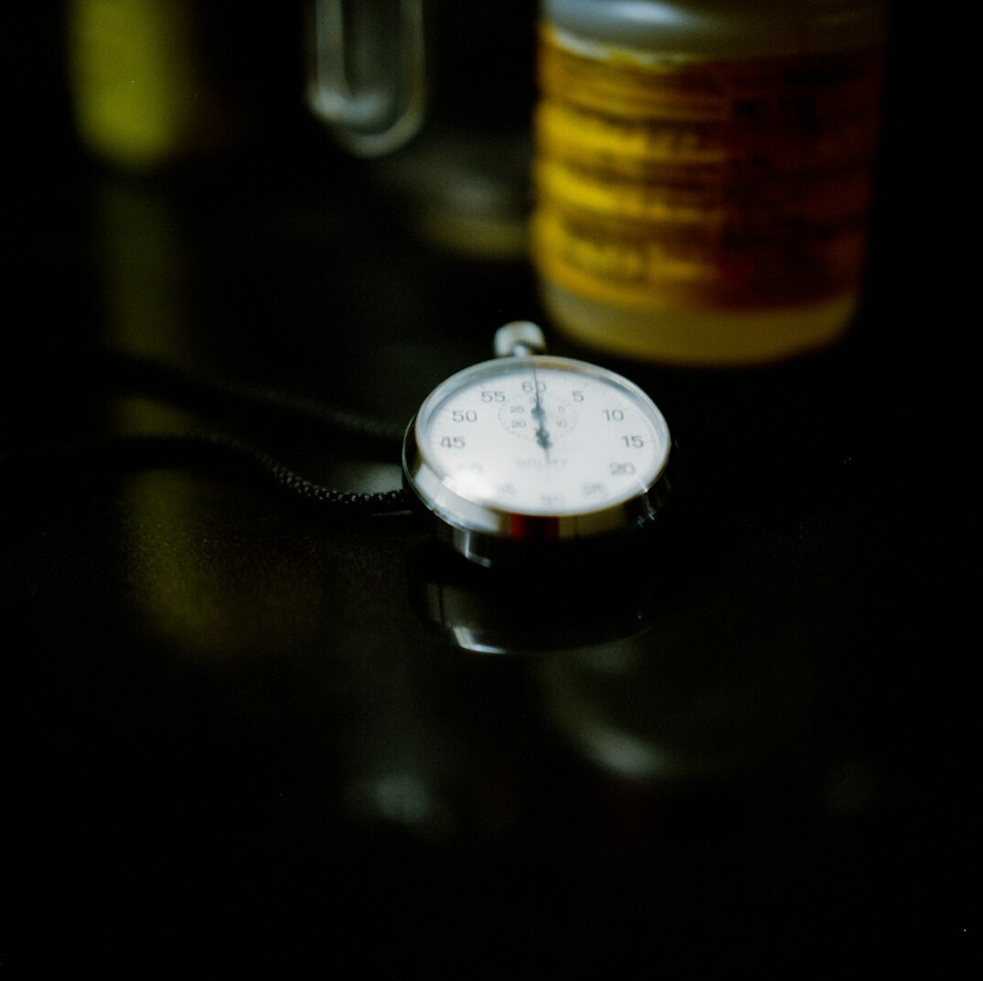 clock ticking in dark room