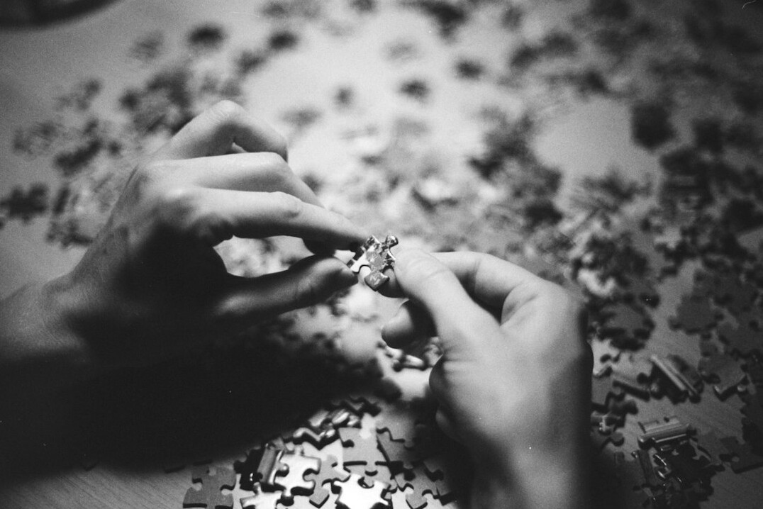 puzzle pieces on table